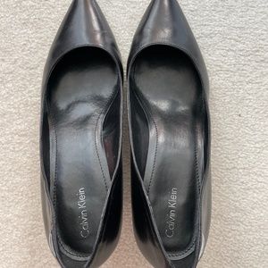 Calvin Klein black wedge shoes small heel